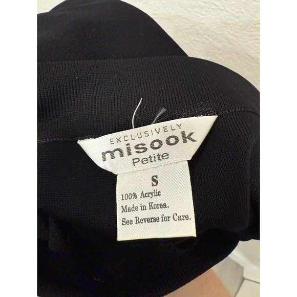 Exclusively Misook Pants Womens Black Acrylic Straight Leg Pull On Sz PS - Picture 4 of 4
